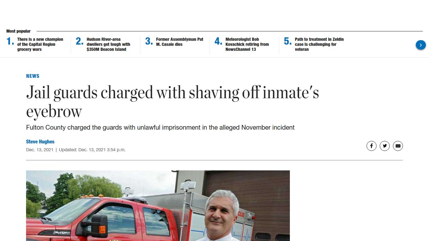 Jail guards charged with shaving off inmate's eyebrow